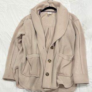 Women's Cream Jacket with Button Closure